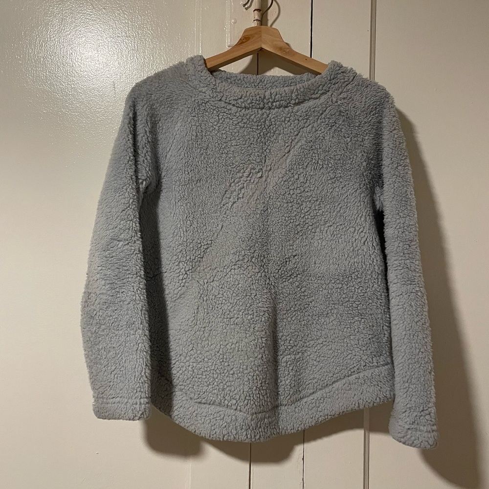LOFT: baby blue fluffy crewneck sweatshirt